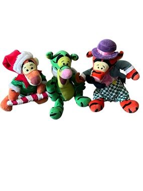 Disney & Disney Store Tigger Bean Bag Plush Set of 3 Month of March, Christmas +